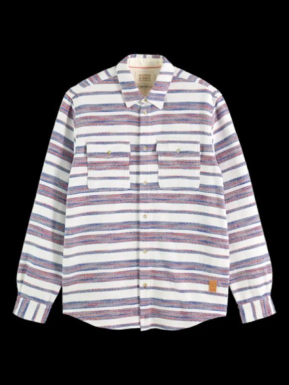Basket Weave Gradient Stripe Shirt