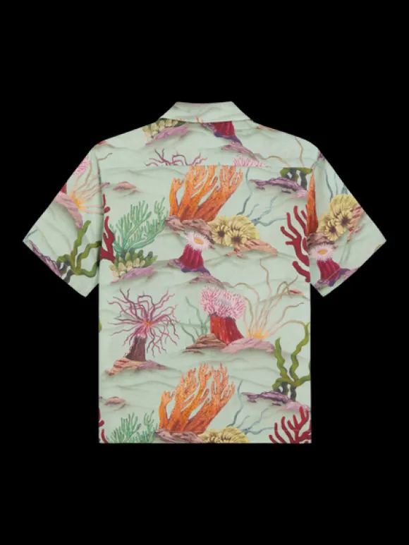 Coral Printed Linen Blend Shirt