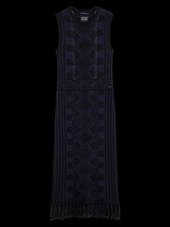 Fringe Hem Knit Dress