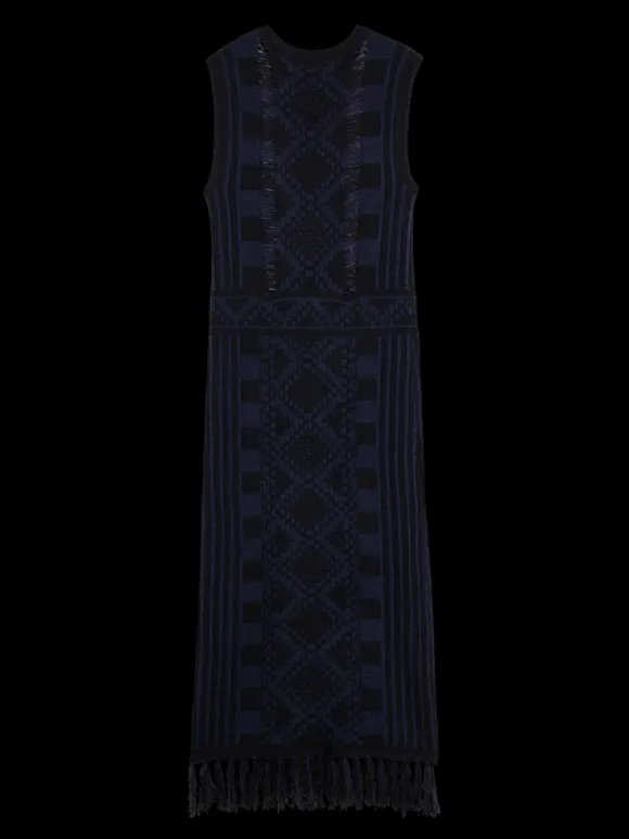 Fringe Hem Knit Dress