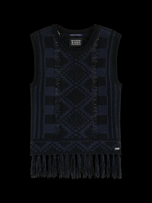 Fringe Hem Knit Tank Top