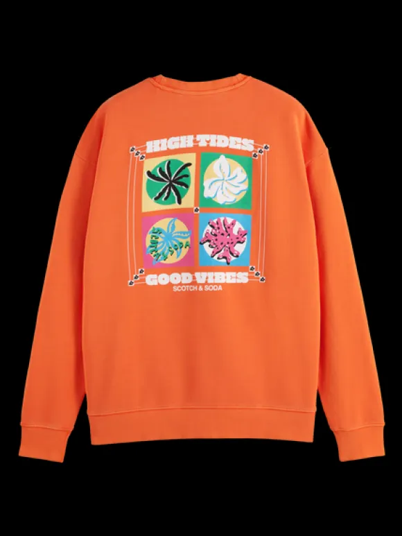 Garment-Dyed Artwork Sweatshirt