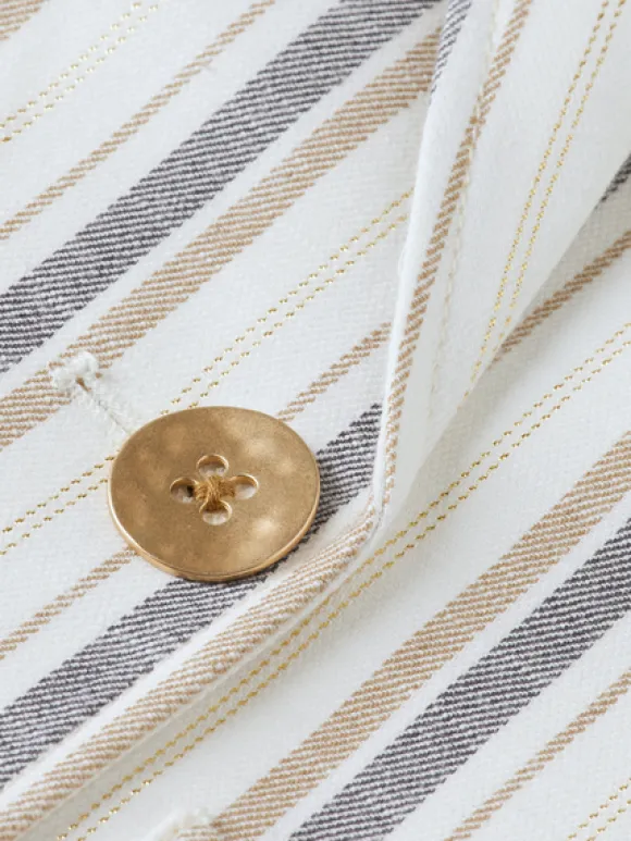 Linen Blend Stripe Blazer