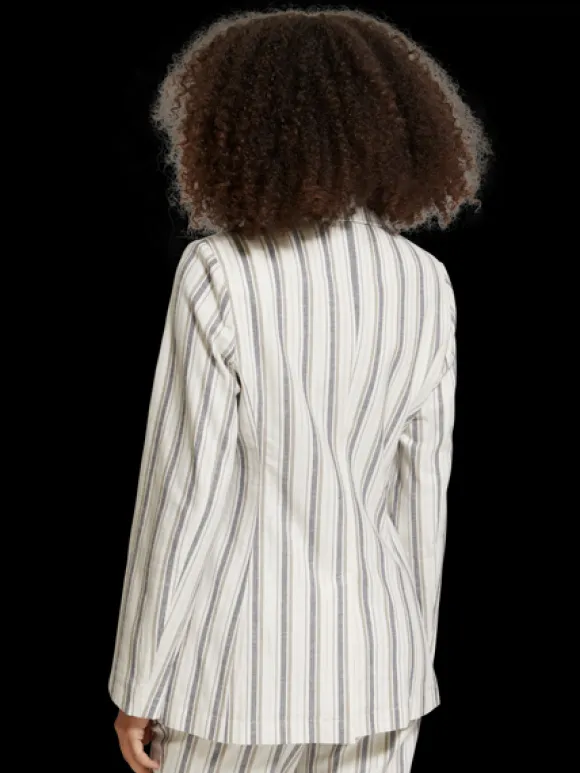 Linen Blend Stripe Blazer