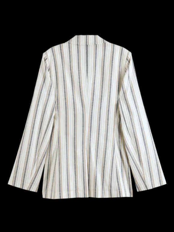 Linen Blend Stripe Blazer