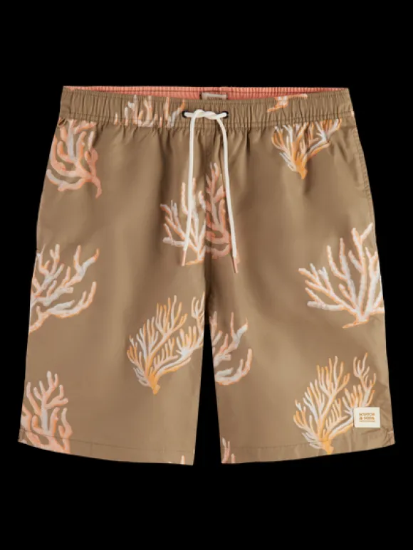 Long Length Swim Short With All Over Print