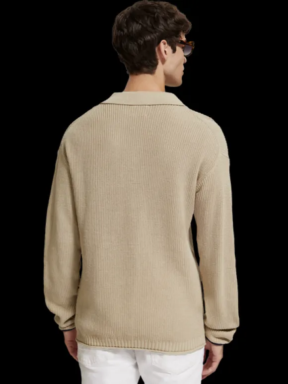 Long Sleeve Knit Polo
