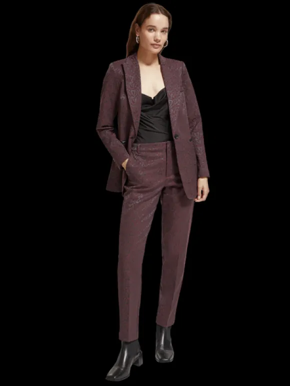 Lowry Mid Rise Leopard Jacquard Pant