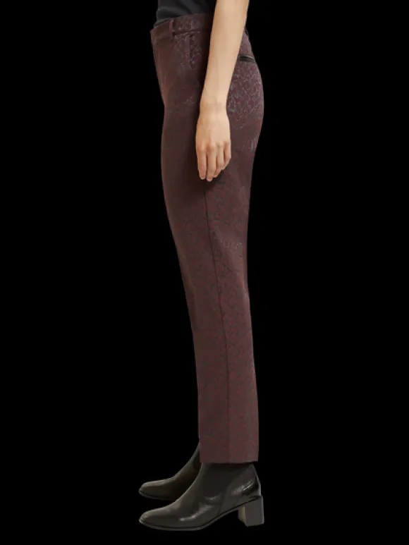 Lowry Mid Rise Leopard Jacquard Pant