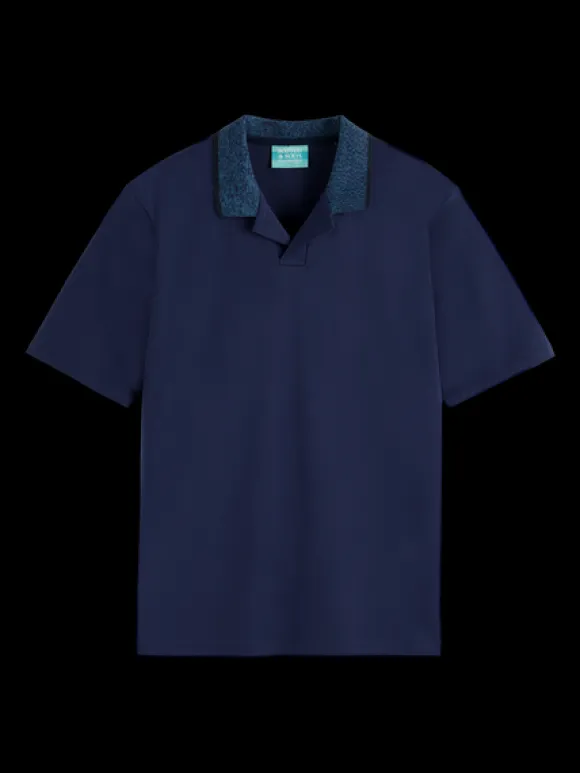 Melange Contrast Collar Polo