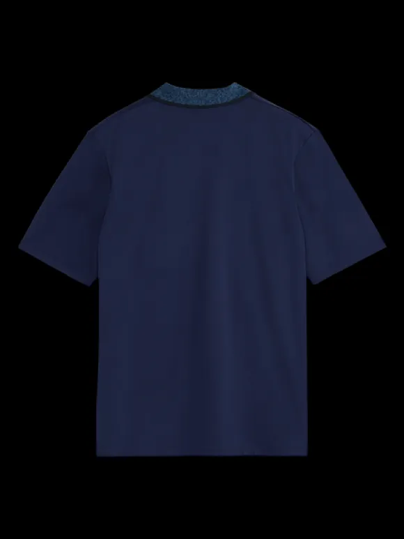 Melange Contrast Collar Polo