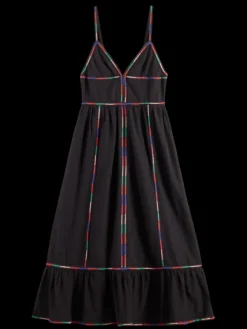 Multicolor Embroidery Maxi Dress