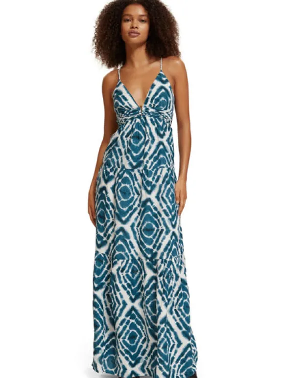 Open Back Tie Dye Maxi Dress