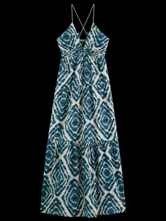 Open Back Tie Dye Maxi Dress