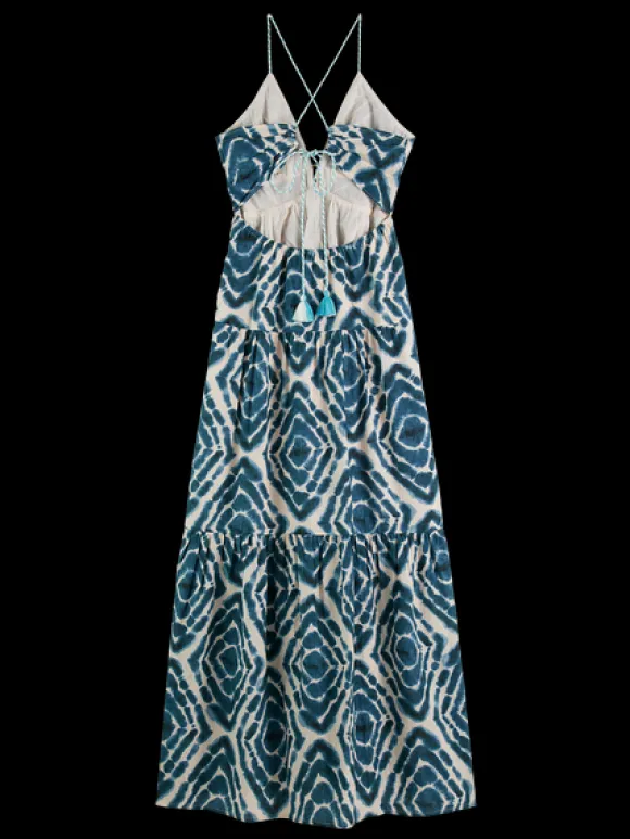 Open Back Tie Dye Maxi Dress