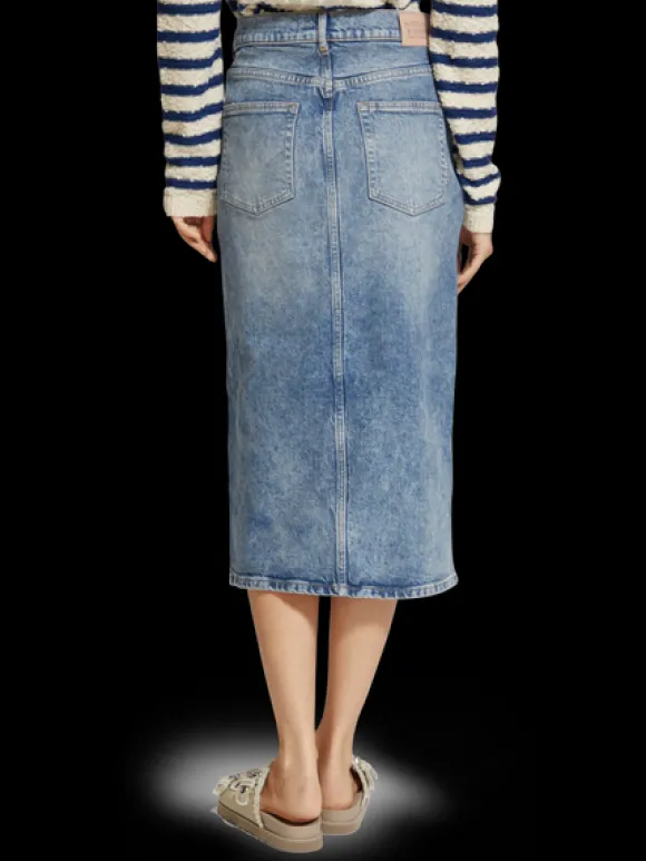 Patch Pocket Midi Skirt — Maritime
