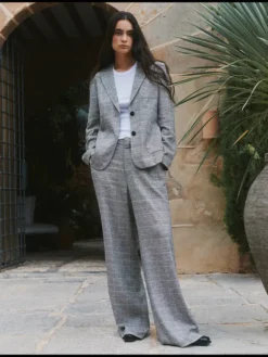Prince Of Wales Check Single Breasted Blazer