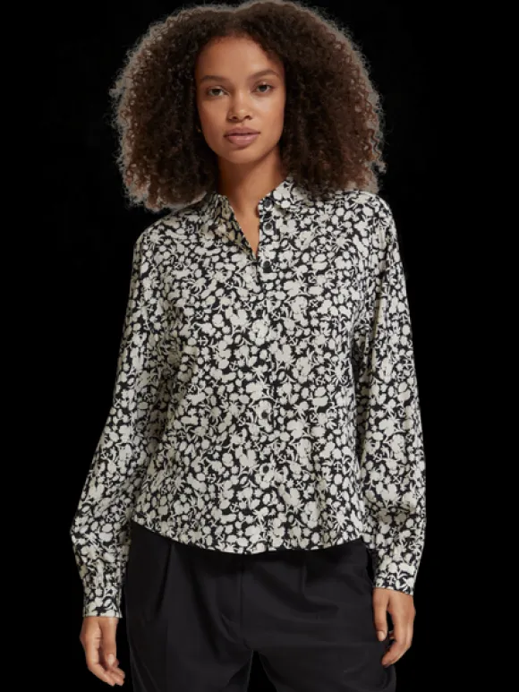 Printed Balloon Sleeve Shirt