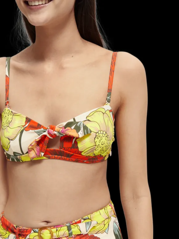 Printed Bandeau Bikini Top