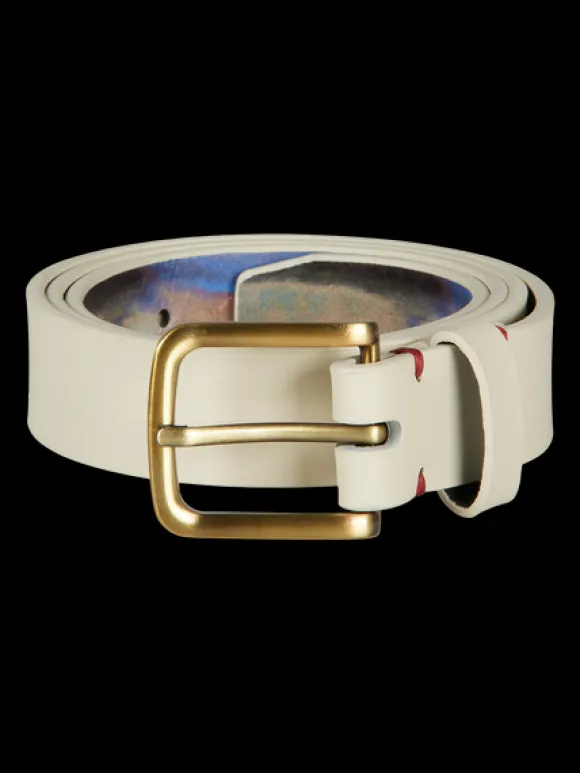 Recycled Leather Belt With Printed Backside