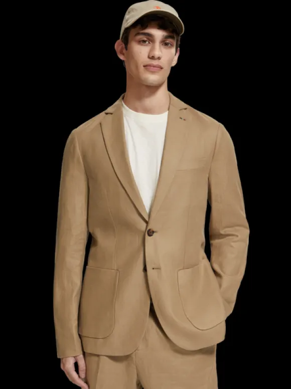 Unconstructed Single-Breasted Twill Blazer