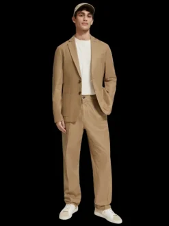 Unconstructed Single-Breasted Twill Blazer