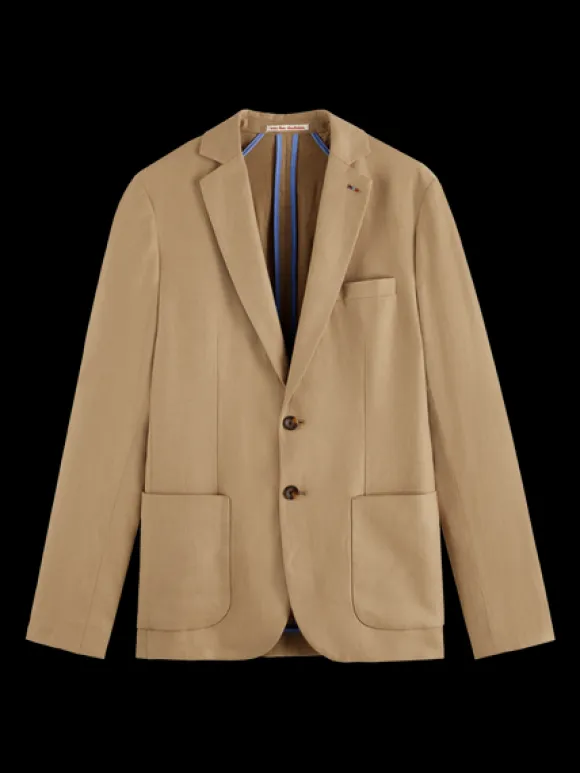 Unconstructed Single-Breasted Twill Blazer