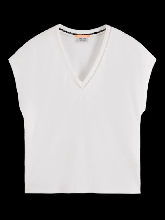 V-Neck Ladder Detail T-Shirt
