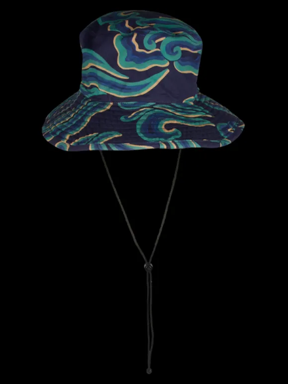 Wave Printed Reversible Bucket Hat