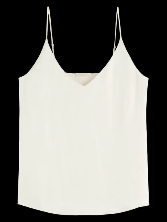 Woven Front Jersey Tank Top