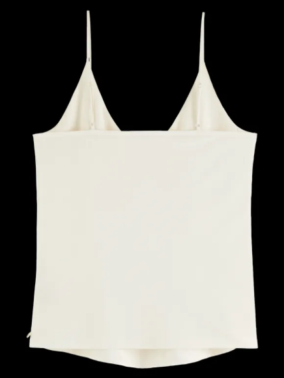 Woven Front Jersey Tank Top