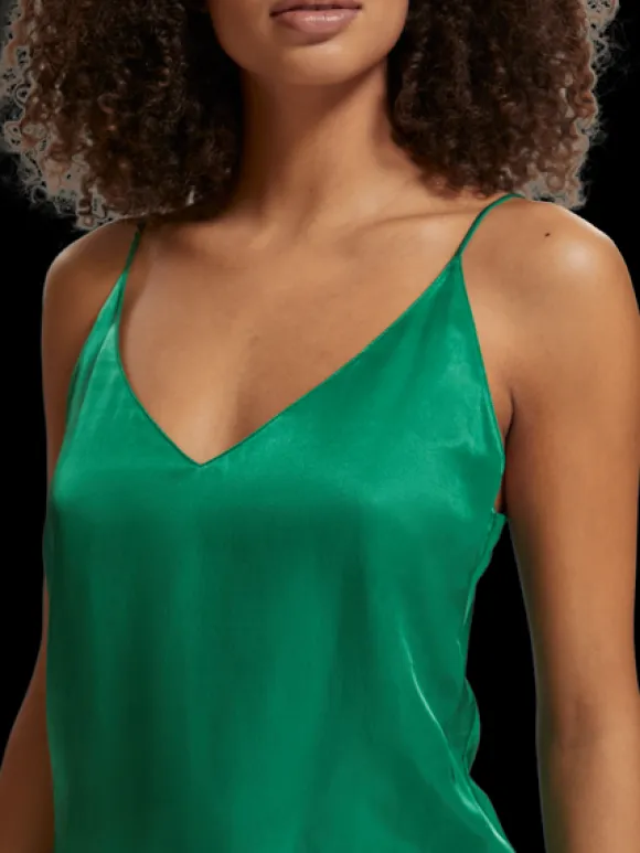 Woven Front Jersey Tank Top