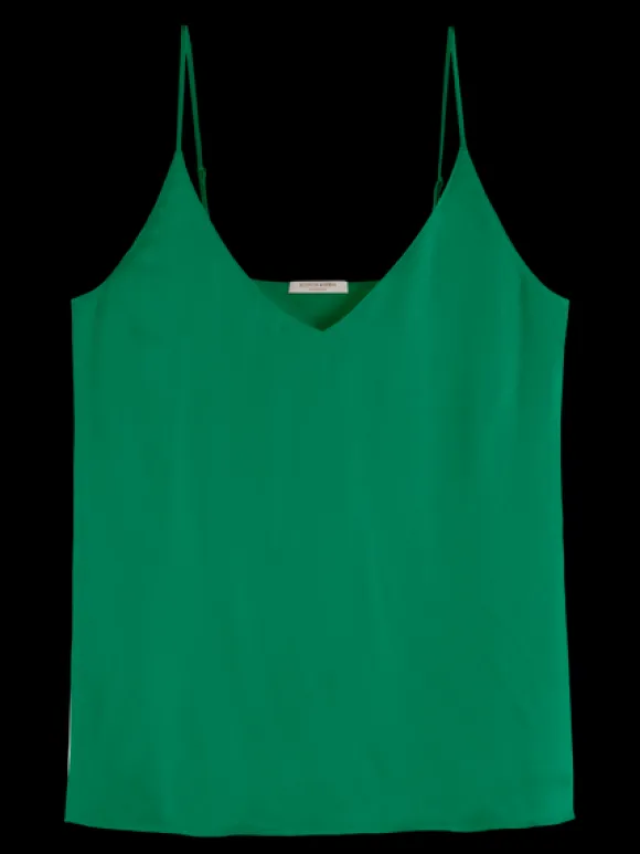 Woven Front Jersey Tank Top