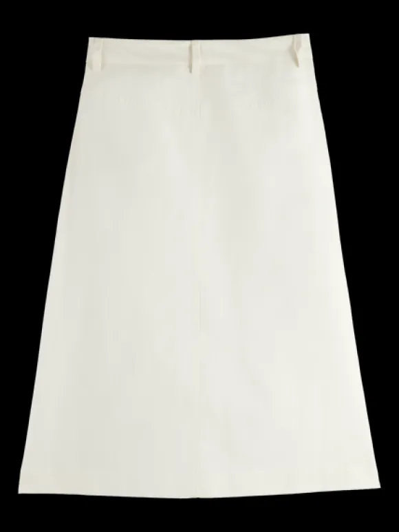 Wrap Front Midi Skirt